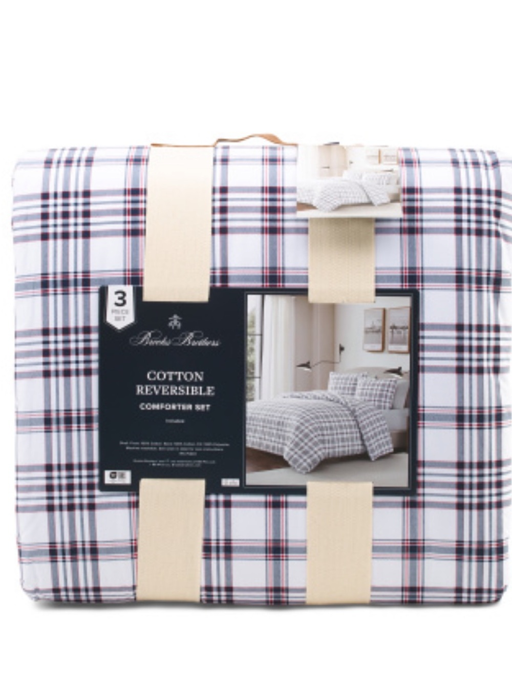 Brooks Brothers Cotton Reversible Plaid Comforter Set
